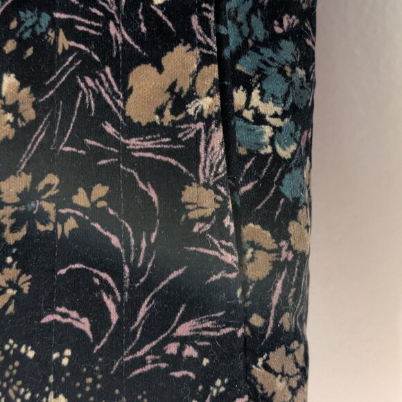 Vtg 70s Velvet Floral Jacket Dark Academia Boho Artsy Coat Botanical Witch - Picture 4 of 7